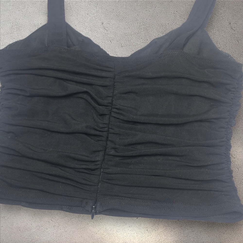 Beivy‎ Ruched Rhinestone Cropped Tank Top Size Medium - Picture 6 of 11